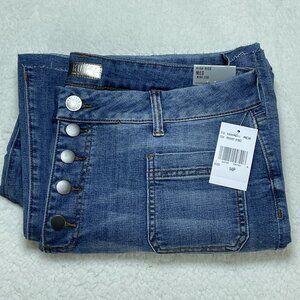 Kut Jeans Womens Size 14P 34x26 Blue Meg High Rise Wide Leg Medium Wash NWT